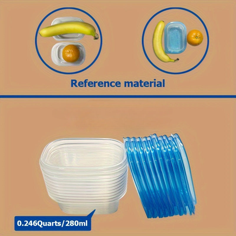 10pcs Reusable Food Storage Container Set with Leakproof Lids - BPA-Free Plastic Meal Prep Boxes for Kitchen, Office, School & Picnics - Dishwasher & Microwave Safe Organizer.