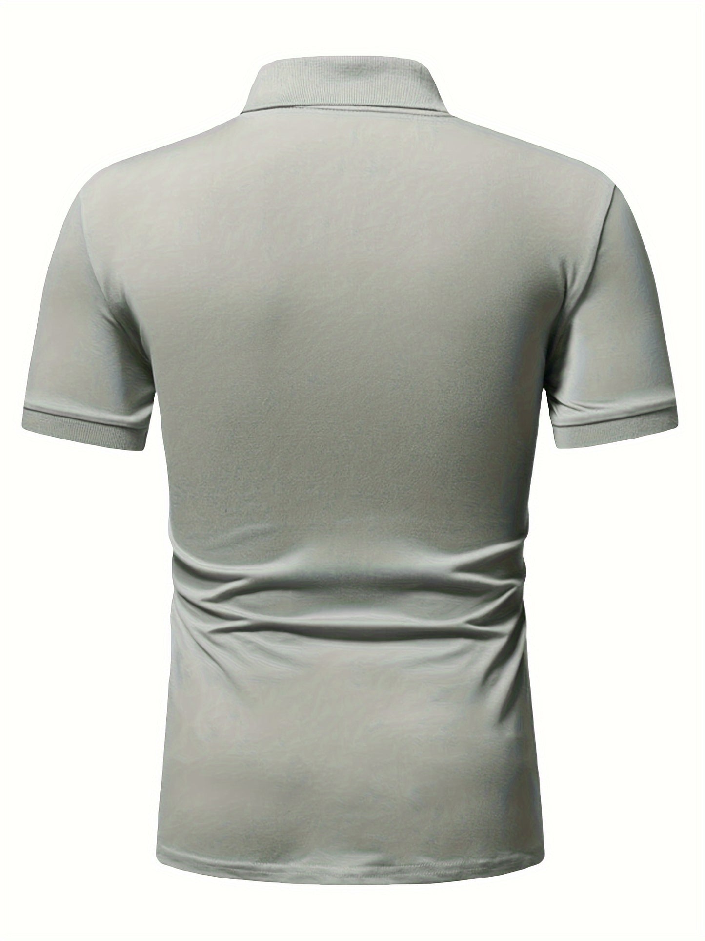 Տղամարդու առօրյա, ձգվող, միագույն, կայծակաճարմանդով և կոճղակապով գոլֆի վերնաշապիկ, ամառային, տղամարդու, փողոցային հագուստ