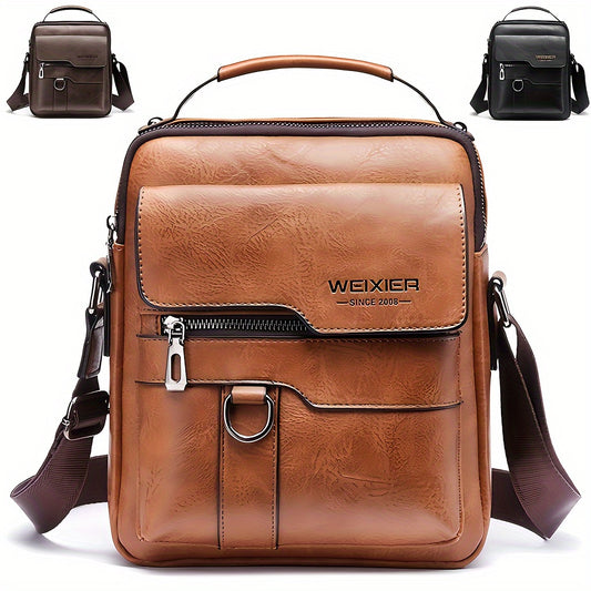 Men's Genuine Leather Crossbody Bag Shoulder Bags Vintage Handbags Business Bag - Ayq