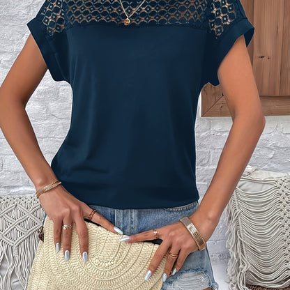 Արձակուրդային ոճի ժանյակավոր կարճ թևքով շապիկ՝ «Չղջիկի թև» ոճով