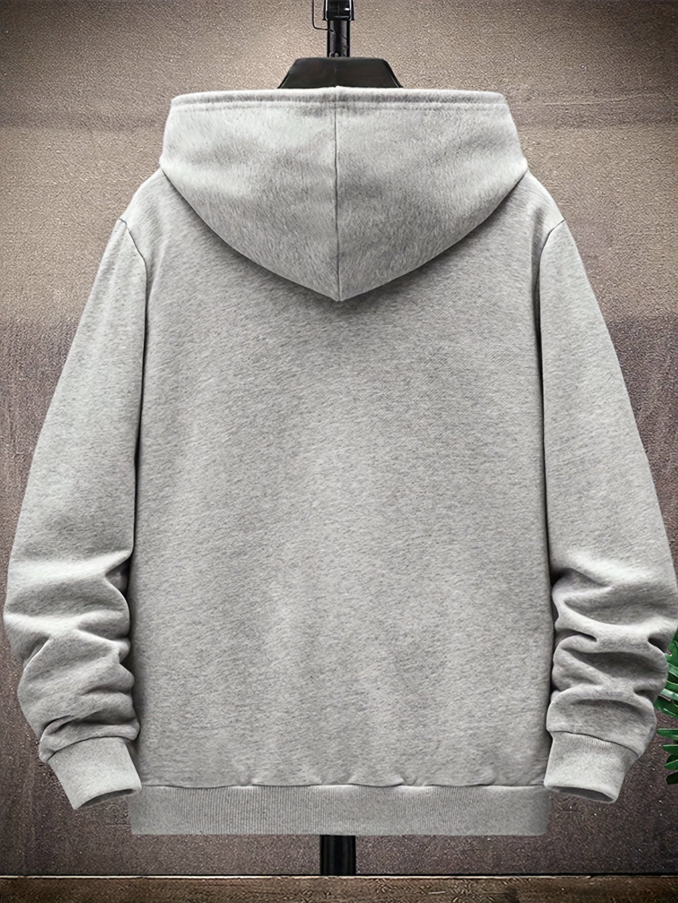 Տղամարդու մարզական բրդյա վերնաշապիկի և վազքի վերնաշապիկի հավաքածու - սպորտային մոխրագույն՝ սև զարդարանքներով, կայծակաճարմանդով բաճկոն և լարերով տաբատ, պոլիեսթեր, լվացքի մեքենայով աշուն/ձմեռ համար