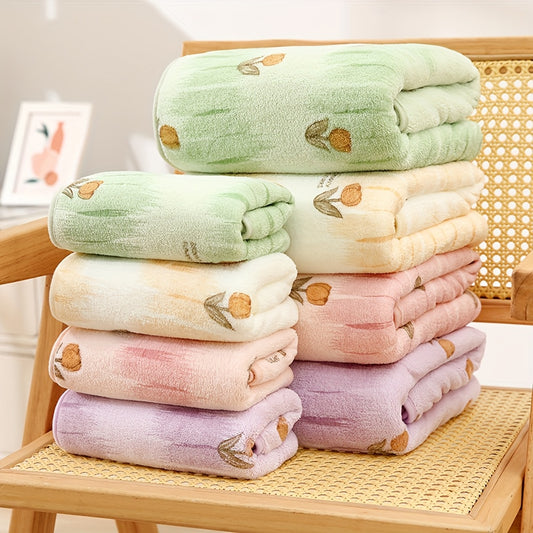 2pcs Floral Bath Towel Set – Spring Daisy Design, Coral Fleece Absorbent & Soft, Quick-Dry Luxury Bath Towels, Soft & Cozy, Ideal for Home, Hotel, Spa, Perfect Valentine's Day Gift, Romantic Gift Idea, Bathroom Accessories, - Ayq