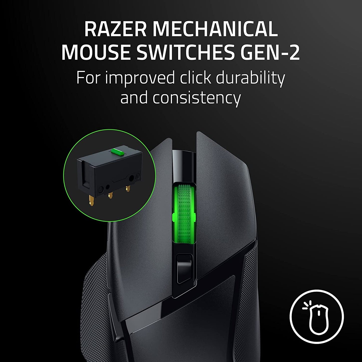 Razer Basilisk V3 X Hyperspeed Wireless Gaming Mouse: up to 285 Hr Battery - 18K Optical Sensor - Mechanical Switches - Chroma RGB - 9 Programmable Controls - Black