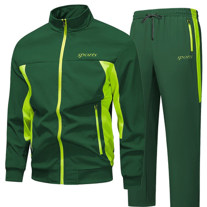 Comfortable Men's Casual Patchwork Sport Suit Jacket and Trousers Tracksuit, Streetwear Set, Casual Sportswear, Sporty Look, Stylish Tracksuit, Quality Stitching, Comfortable Fabric, Twopiece Suit, Matching Outfit, Urban Styl