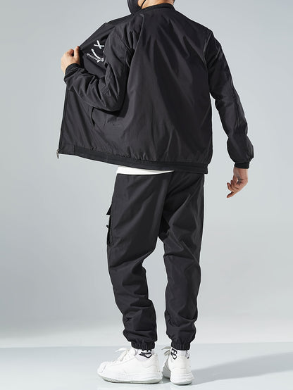 Տղամարդու առօրյա մինիմալիստական ​​բաճկոն և տաբատ կոստյում