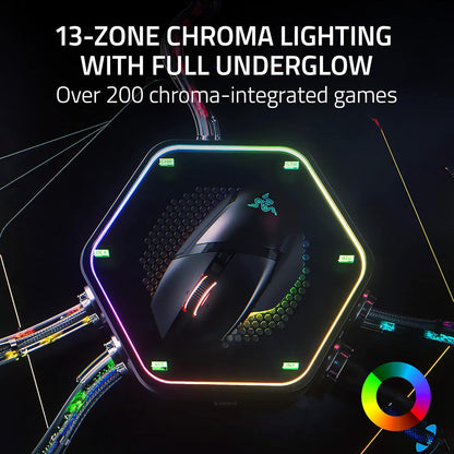 Razer Basilisk V3 Pro Wireless Gaming Mouse: Hyperscroll Tilt Wheel - 30K DPI Optical Sensor - Gen-3 Optical Switches - 13-Zone Chroma RGB - 13 Programmable Controls - 3 Connection Modes - Black