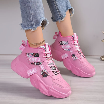 Կանացի նորաձև հաստ ներբանով սպորտային կոշիկներ, փողոցային ոճի շնչող առօրյա կոշիկներ բոլոր եղանակների համար