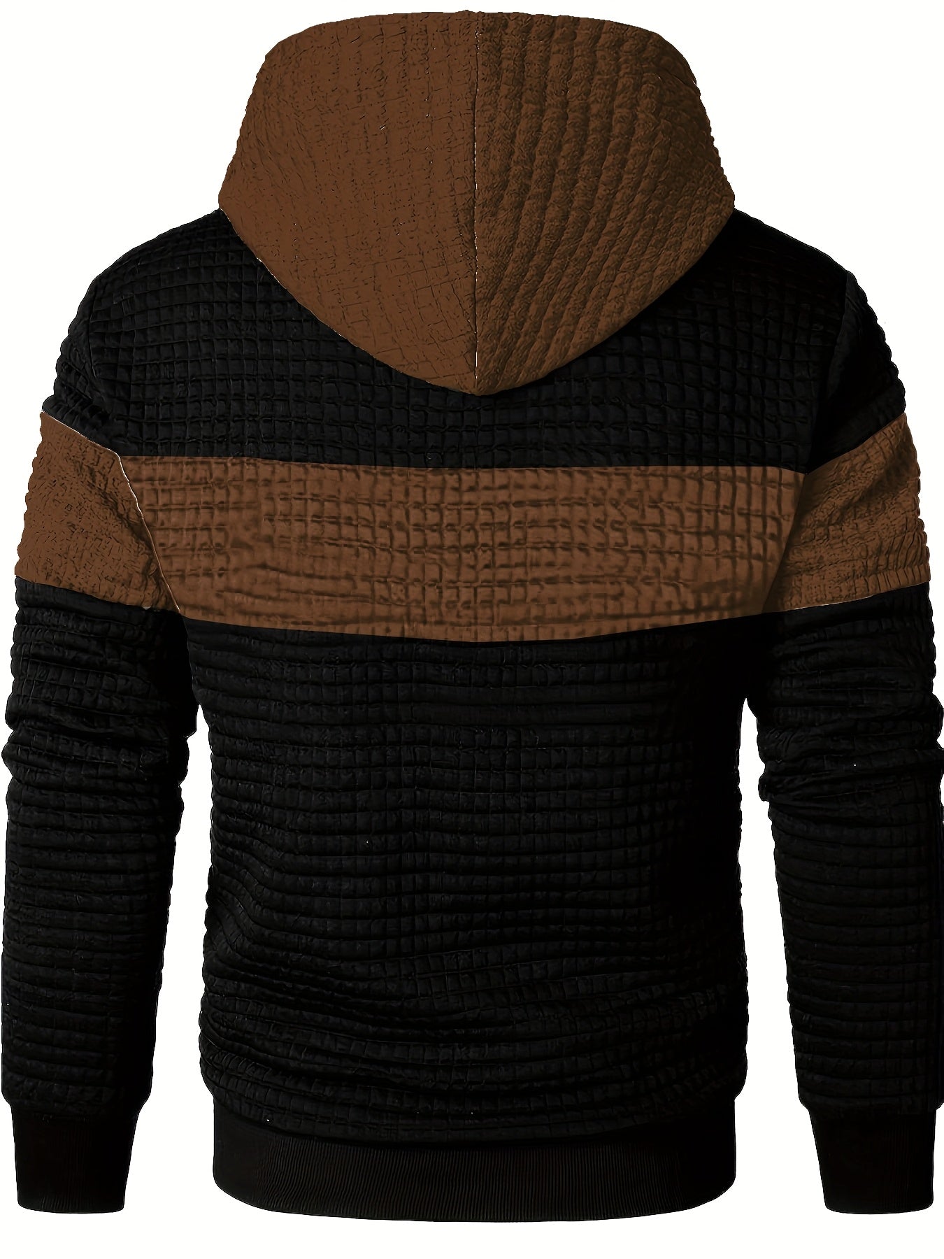 Նորաձև գլխարկով սվիտեր | Տղամարդու առօրյա սվիտեր թեթևակի ձգվող գործվածքից, երկար թևքերով, գրպանային դետալներով, միագույն նախշերով՝ գարուն/աշուն