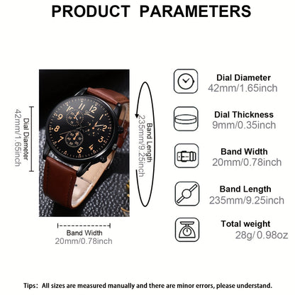 Men'S Basic Round Dial Quartz Watch with Bracelet