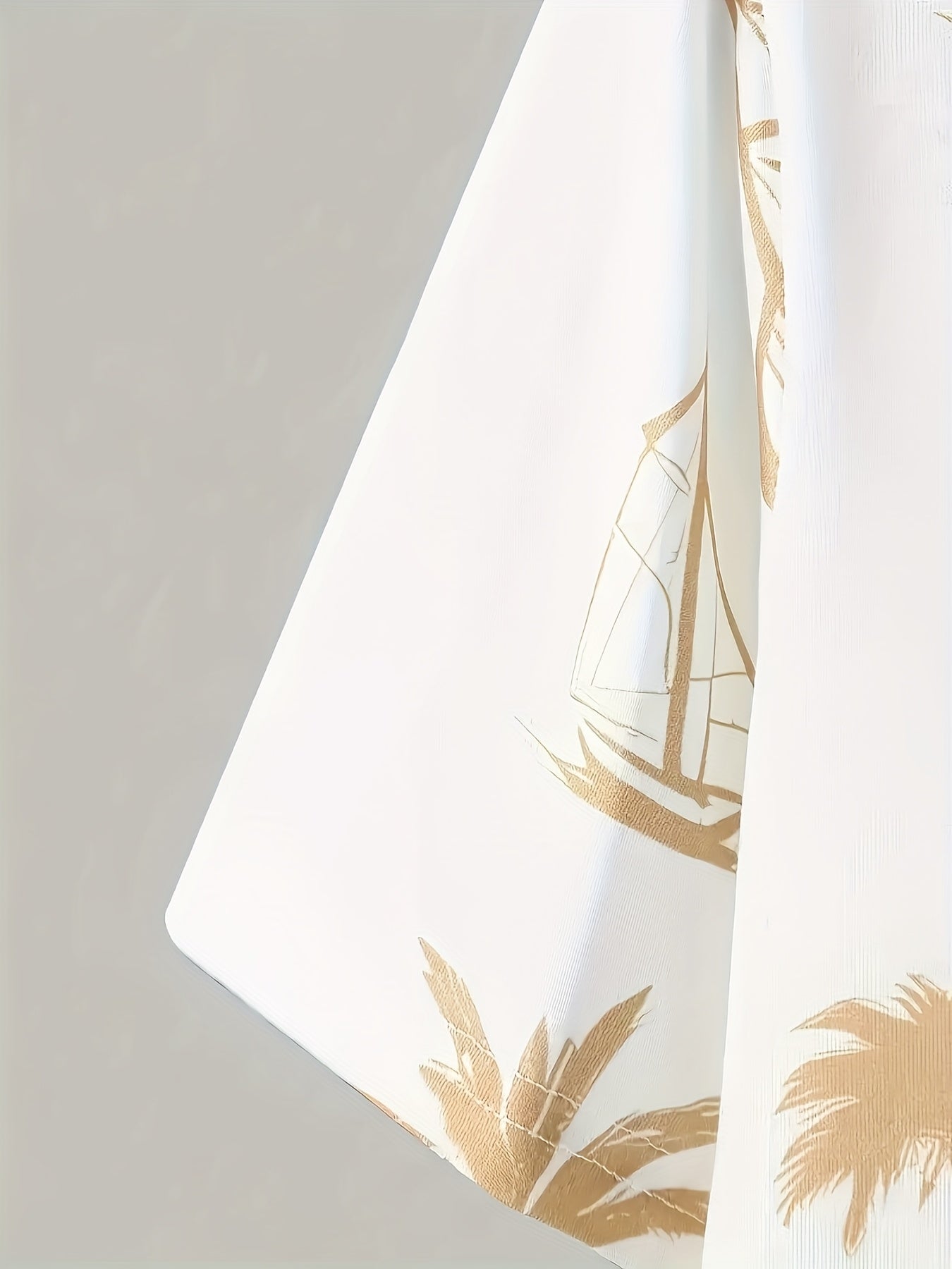 A set of 2 stylish Men's palm tree pattern summer fresh T-shirts and shorts, micro-stretch polyester knit fabric with a fitted fit, suitable for outdoor activities and family gatherings.