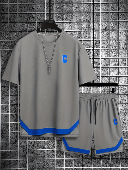 Տղամարդու առօրյա սպորտային հագուստի հավաքածու, նորաձև և բազմակողմանի երկու մասից բաղկացած հանդերձանք։