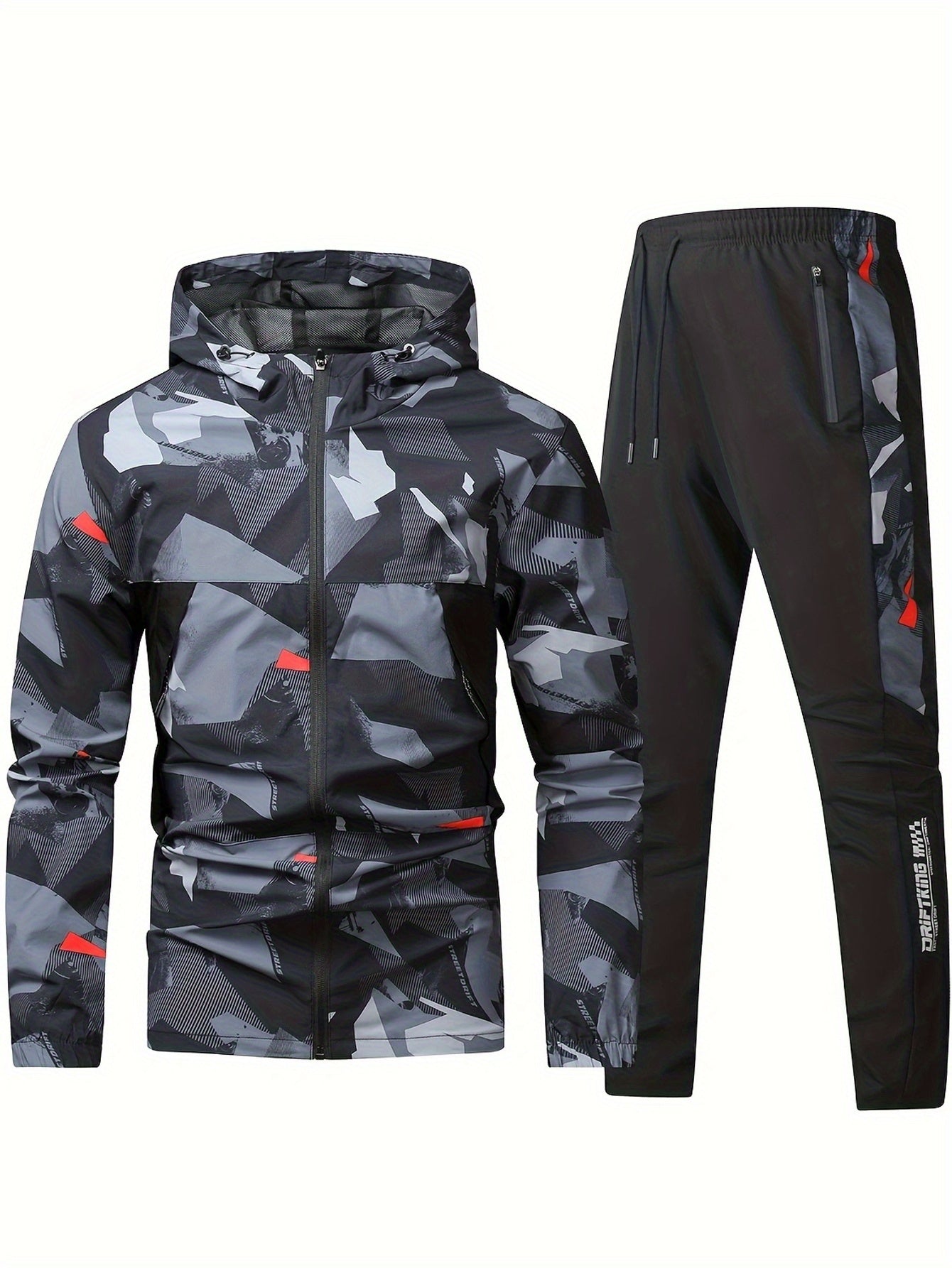 Men'S Lightweight Climbing Hooded Jacket - Quick-Dry Windproof Outdoor Sports Coat with Camouflage Pattern, Spring/Fall Casual & Training Wear, Regular Fit for Hiking, Running, Gym, Hiking Apparel, Durable Fabric