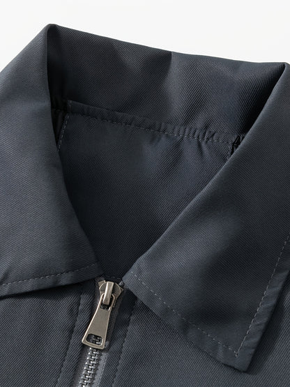 Men'S Lightweight Business Jacket - Zip-Up Formal Coat with Notch Lapel, Olive Green - Office, Wedding, Travel - Durable Polyester Jacket for Professional & Casual Attire - Spring/Fall Outerwear, Office Wear, Sleek Design, Hi