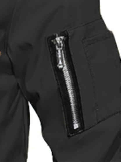 Men'S Warm Fleece-Lined Hooded Jacket with Plaid Details - Casual Winter Coat for Outdoor Activities, Zip-Up, Regular Fit, Polyester Lined, Functional Pockets, Windproof & Warm, Functional Winter Jacket | Stylish Men'S Jacket