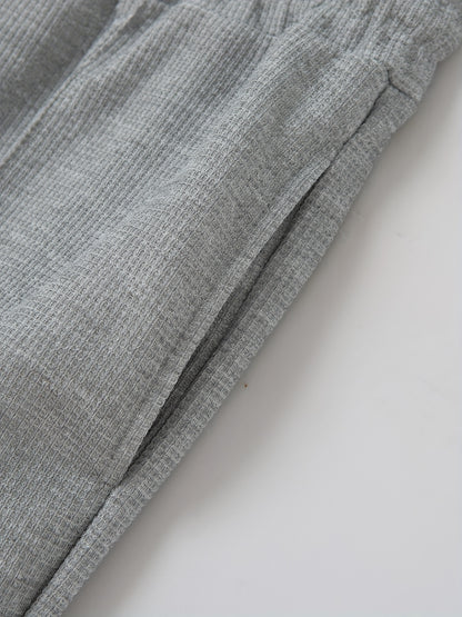 Բեյսբոլի օձիքով բաճկոնի և տաբատի հավաքածու՝ վաֆլի գործվածքից