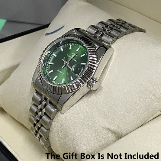 Էլեգանտ կանացի չժանգոտվող պողպատից քվարցե ժամացույց՝ գունագեղ ցուցատախտակով, համաձուլվածքային պատյանով և չժանգոտվող պողպատից ժապավենով - օրացույցի գործառույթով, իդեալական նվեր, նվերային ժամացույց | Էլեգանտ ժամացույց | ժամացույցի մեխանիզմ