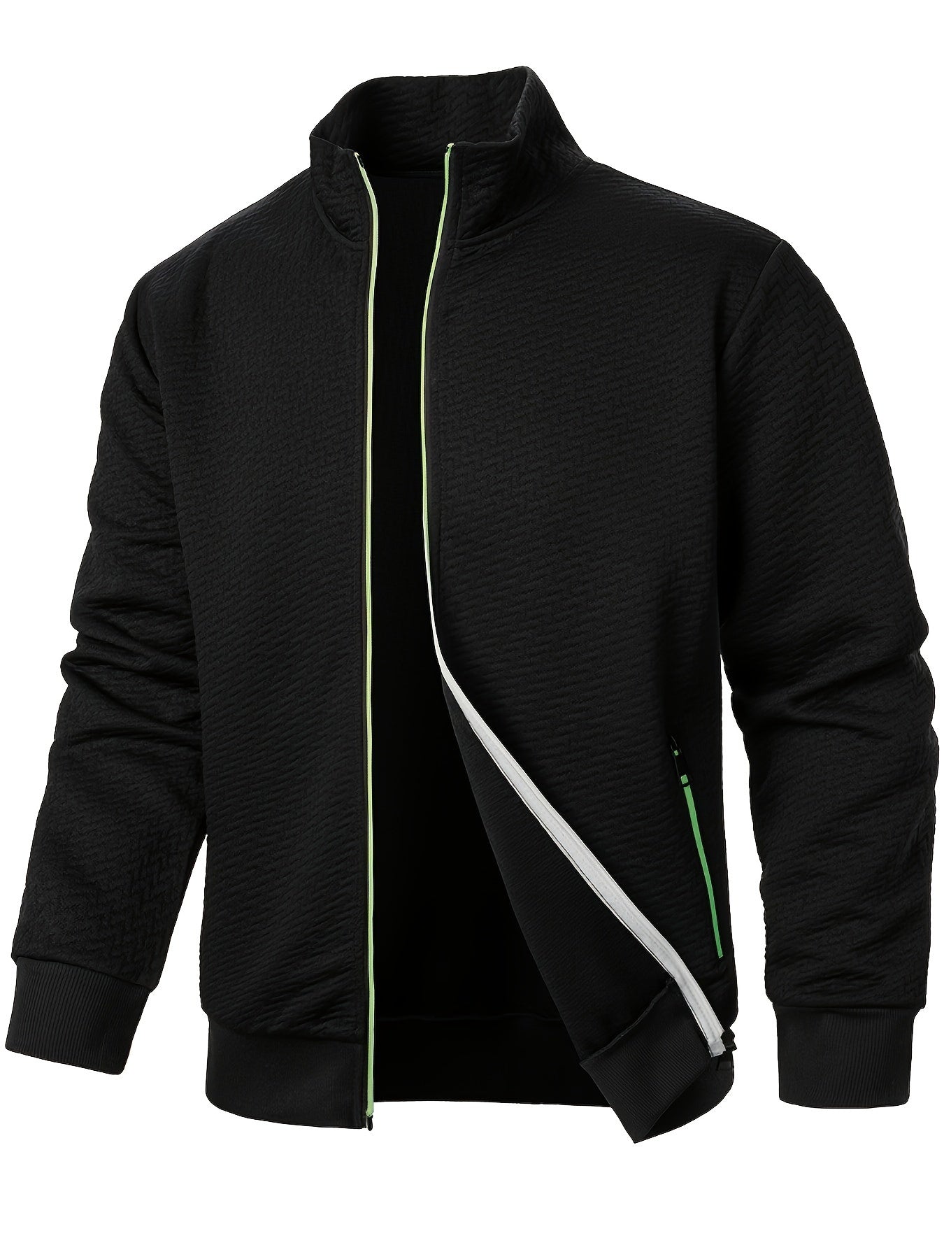 Տղամարդու առօրյա կայծակաճարմանդով ժակարդե բաճկոն, նորաձև, կանգնած օձիքով վերարկու՝ գարնանային, աշնանային և ձմեռային համար, վերնաշապիկ՝ վերնաշապիկով