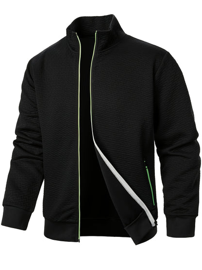 Տղամարդու առօրյա կայծակաճարմանդով ժակարդե բաճկոն, նորաձև, կանգնած օձիքով վերարկու՝ գարնանային, աշնանային և ձմեռային համար, վերնաշապիկ՝ վերնաշապիկով