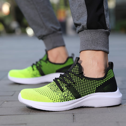 Men's Lightweight Breathable Sneakers - Quick-Dry Sneakers with Cushioned EVA Sole, Lace-Up Closure for Gym, Running, Everyday - All-Season Minimalist Design Black/White colorway, Gym Footwear, Sleek Sporty Look, Comfortable