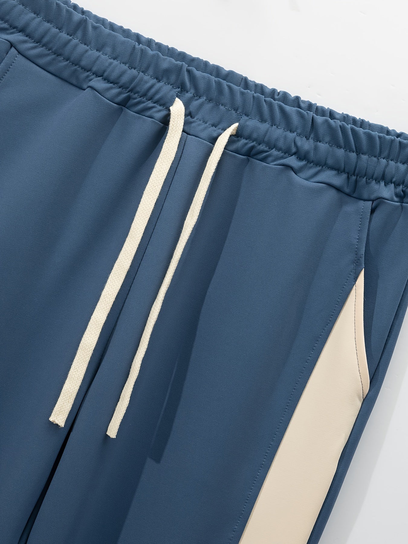 Տղամարդու ամենօրյա բեյսբոլի օձիքով բաճկոնի և տաբատի հավաքածու, գունային բլոկներով երկար թևքերով սվիտեր և սպորտային տաբատ, պոլիեսթերից հյուսված կոստյում կոճակներով, գարուն/աշուն հավաքածու