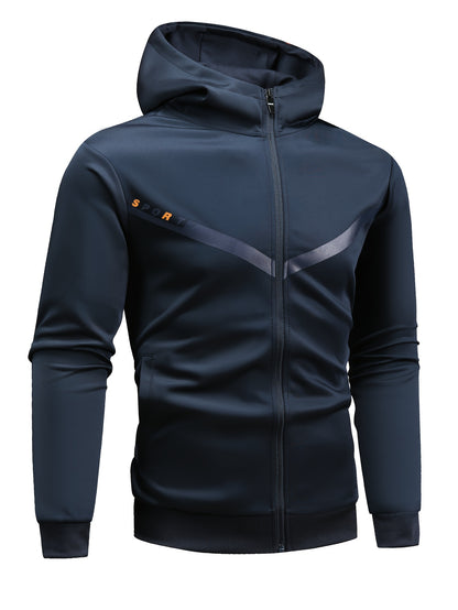 Տղամարդկանց առօրյա սպորտային հագուստի հավաքածու. Բարձրորակ գլխարկով սվիտեր և մարզաշապիկ վազքի, ֆիթնեսի և տնային հագուստի համար - Գարուն/աշուն երկկտոր հագուստ