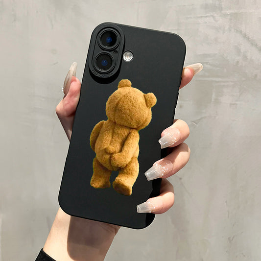 for iPhone 16 15 14 13 12 11 Pro Max XS XR SE Hot-selling silicone shockproof Brown Bear Cub Pattern Phone Case 2024 New Christmas Trend Mobile Phone Case TH1