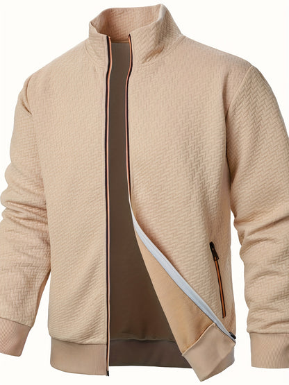 Տղամարդու առօրյա կայծակաճարմանդով ժակարդե բաճկոն, նորաձև, կանգնած օձիքով վերարկու՝ գարնանային, աշնանային և ձմեռային համար, վերնաշապիկ՝ վերնաշապիկով