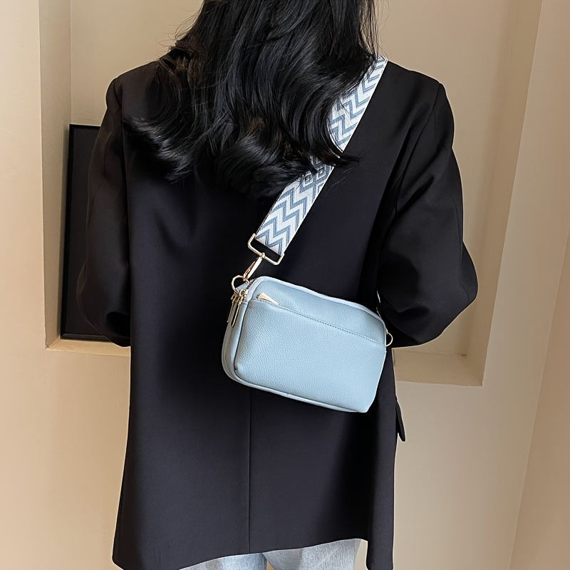 Mini Crossbody Bag for Women, Wide Strap Square Wallet, Stylish Shoulder Bag. - Ayq