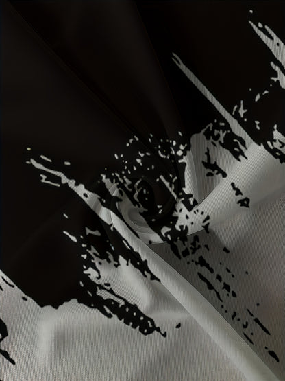 Տղամարդկանց նորաձևության գրադիենտային նախշերով, կլոր վզնոցով, կարճ թևքով մարզաշապիկ և տաբատ, երկու մասից բաղկացած հավաքածու՝ բացօթյա սպորտի համար