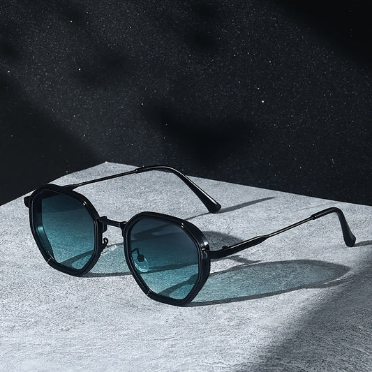 West Scenery Unisex երկրաչափական նորաձևության ակնոցներ - մետաղական շրջանակ, համակարգչային ոսպնյակներ, գրադիենտային երանգավորում, թեթև և նորաձև բոլոր նորաձևության ոճերի համար, առօրյա ակնոցներ | ժամանակակից ակնոցներ | դիմացկուն ակնոցներ