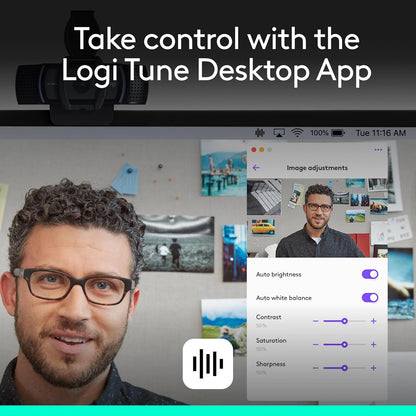 Logitech C920E HD 1080P Mic-Enabled Webcam, Certified for Zoom, Microsoft Teams Compatible, TAA Compliant