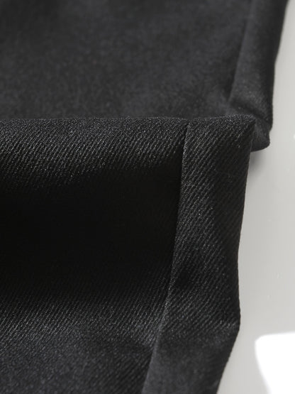 Men'S Fashion Cargo Pants, 100% Polyester Woven Fabric, All-Season Loose Fit with Drawstring Waist, Multi-Pocket Design, Solid Color, Mid Waist, Regular Length, Non-Stretch, Casual Joggers for Weekend - 160g/m²