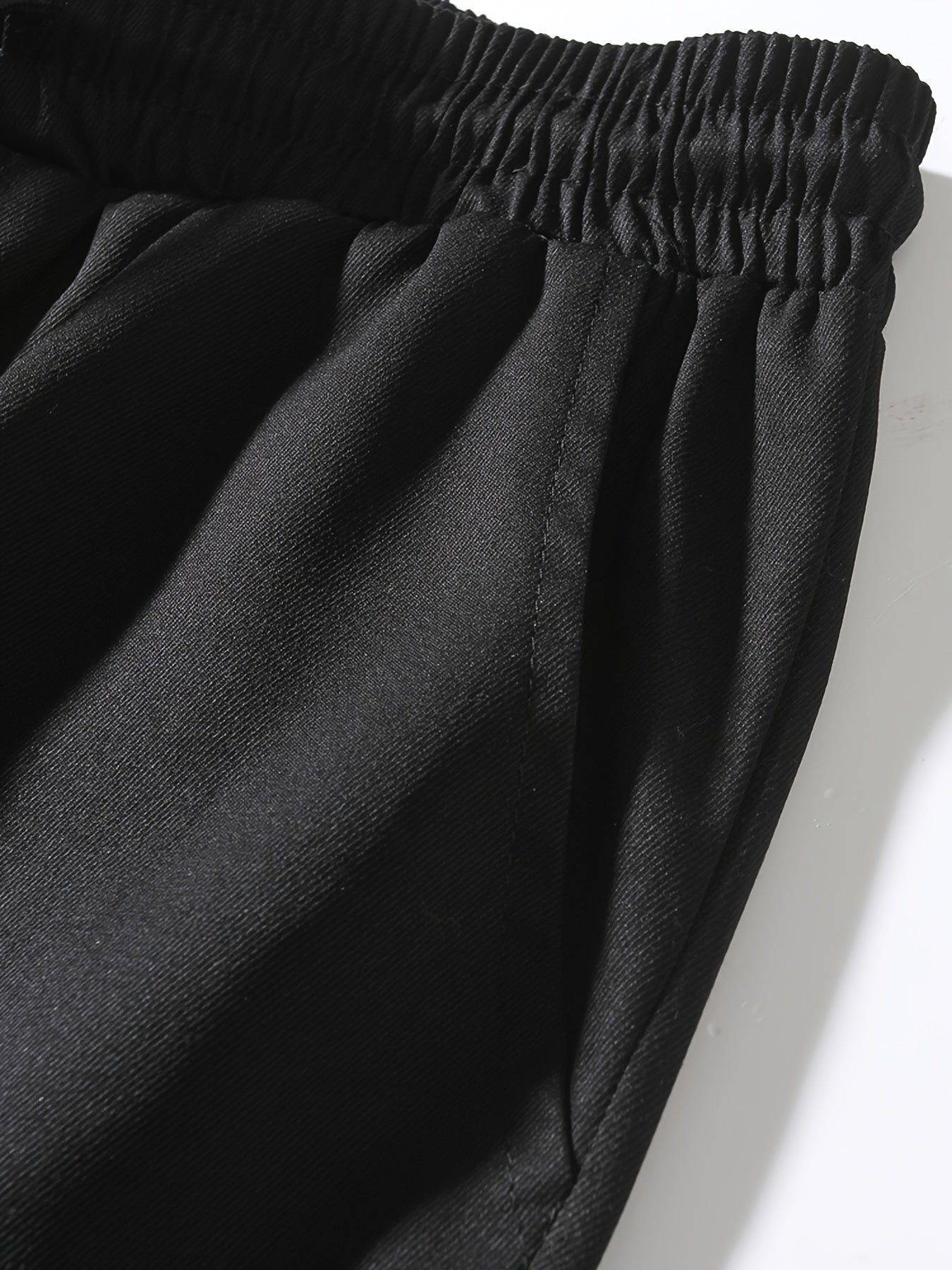 Men'S Fashion Cargo Pants, 100% Polyester Woven Fabric, All-Season Loose Fit with Drawstring Waist, Multi-Pocket Design, Solid Color, Mid Waist, Regular Length, Non-Stretch, Casual Joggers for Weekend - 160g/m²