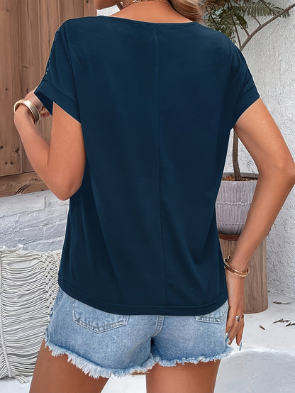 Արձակուրդային ոճի ժանյակավոր կարճ թևքով շապիկ՝ «Չղջիկի թև» ոճով