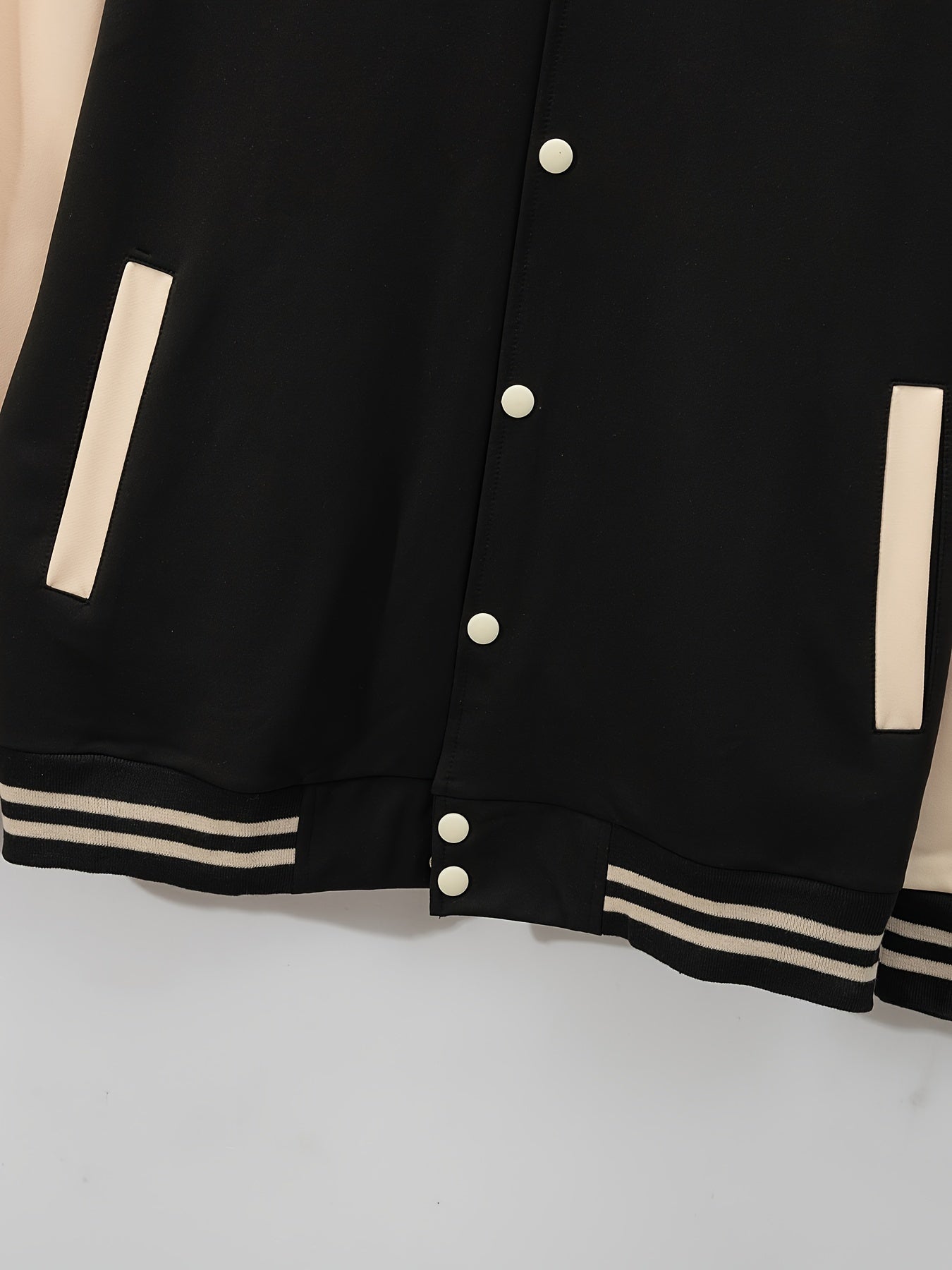 Տղամարդու ամենօրյա բեյսբոլի բաճկոնի և տաբատի հավաքածու - գունային բլոկ, պոլիեսթեր, կոճակներով և գոտու դետալներով՝ գարնանային/աշնանային համար