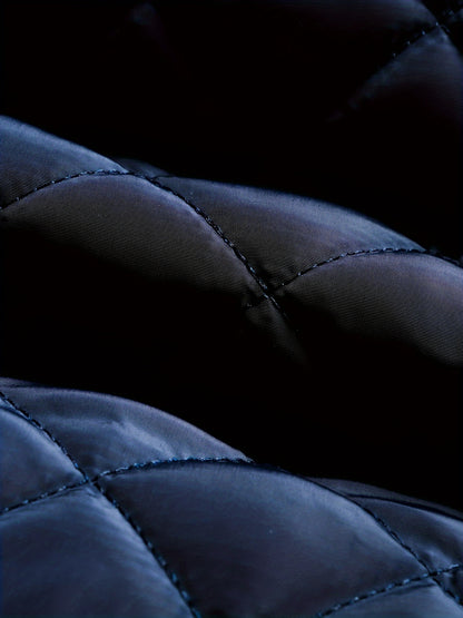 Men's Casual Quilted Zip Up Jacket, Chic Baseball Collar Jacket For Fall Winter