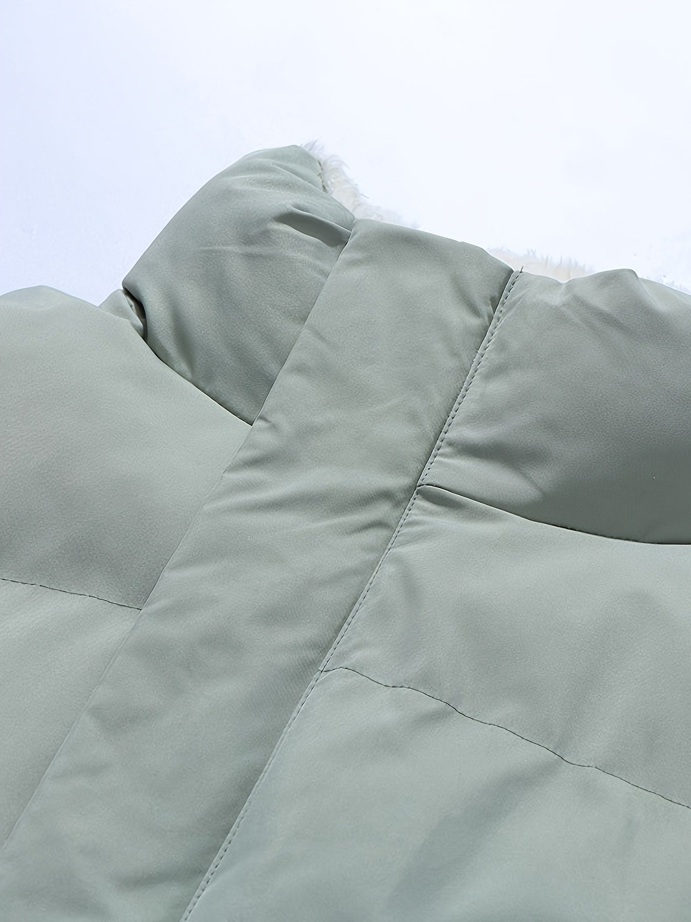 Men'S Double-Sided Fleece-Lined Thickened Jacket - Casual Stand Collar with Letter Print, Regular Fit, Pockets, Polyester Fill, Versatile for Fall/Winter, Winter Jacket