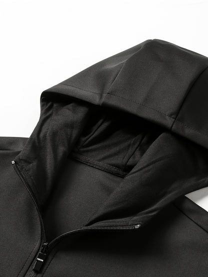 Տղամարդկանց առօրյա սպորտային հագուստի հավաքածու. Բարձրորակ գլխարկով սվիտեր և մարզաշապիկ վազքի, ֆիթնեսի և տնային հագուստի համար - Գարուն/աշուն երկկտոր հագուստ