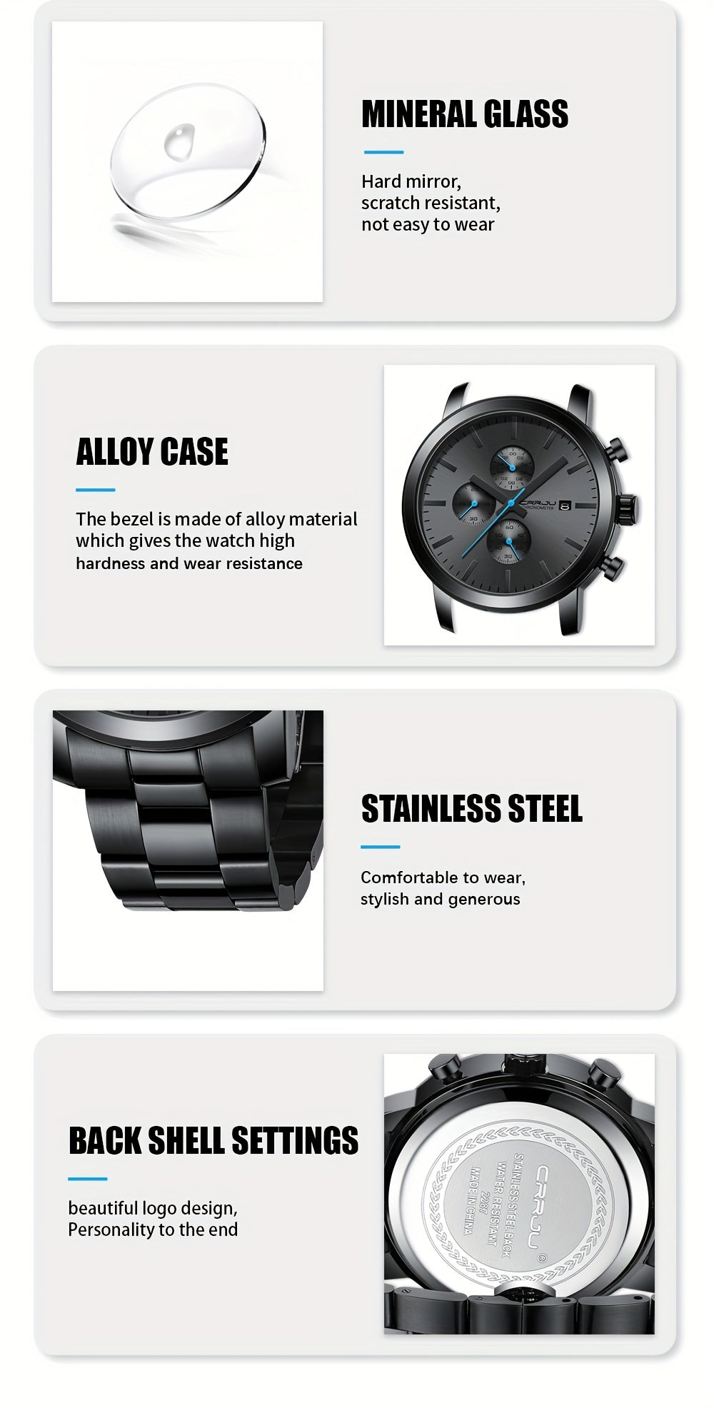 A High-quality Wristwatch For Men With Multiple Functions And A Stainless Steel Strap.