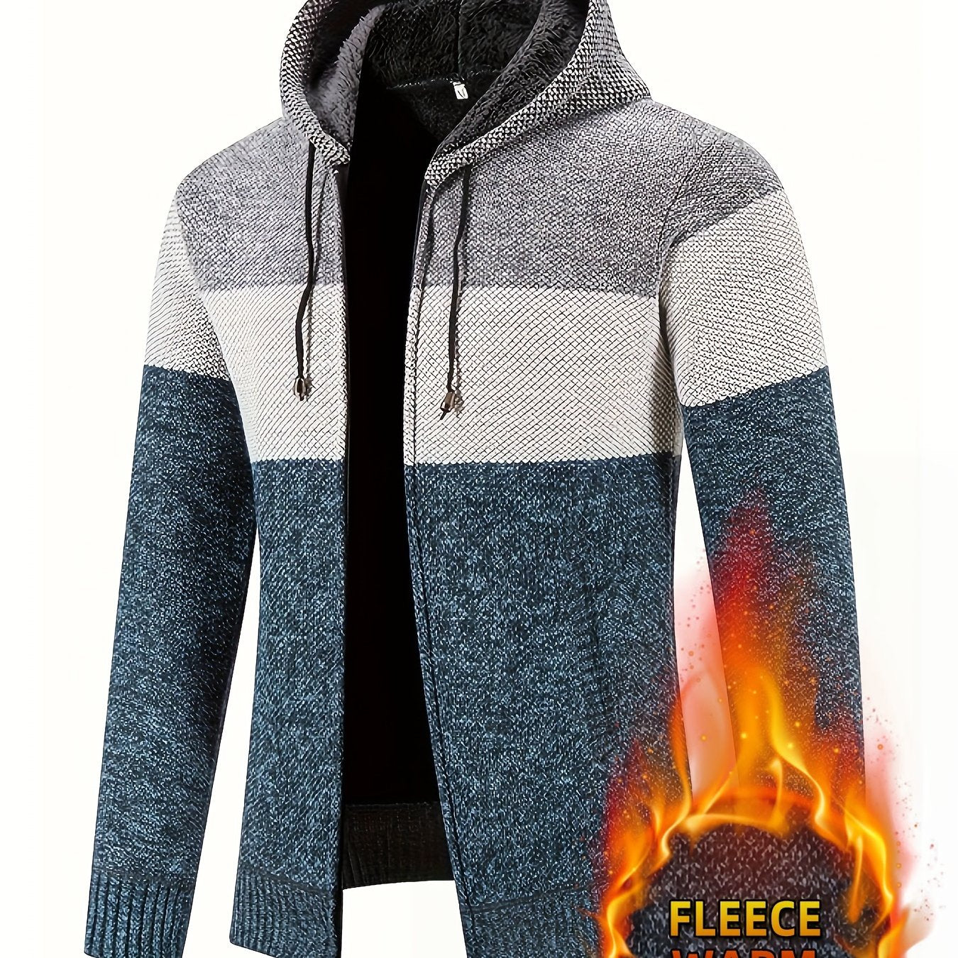 Տղամարդկանց Բլիթ աստառով գլխարկով սվիտեր | 100% պոլիեսթեր տրիկոտաժ | Հասուն ոճ | Գծավոր նախշ | Երկարաթև | Regular Fit Hoodie միջին ձգվող գործվածքով | Առօրյա աշուն և ձմեռային վերնազգեստ