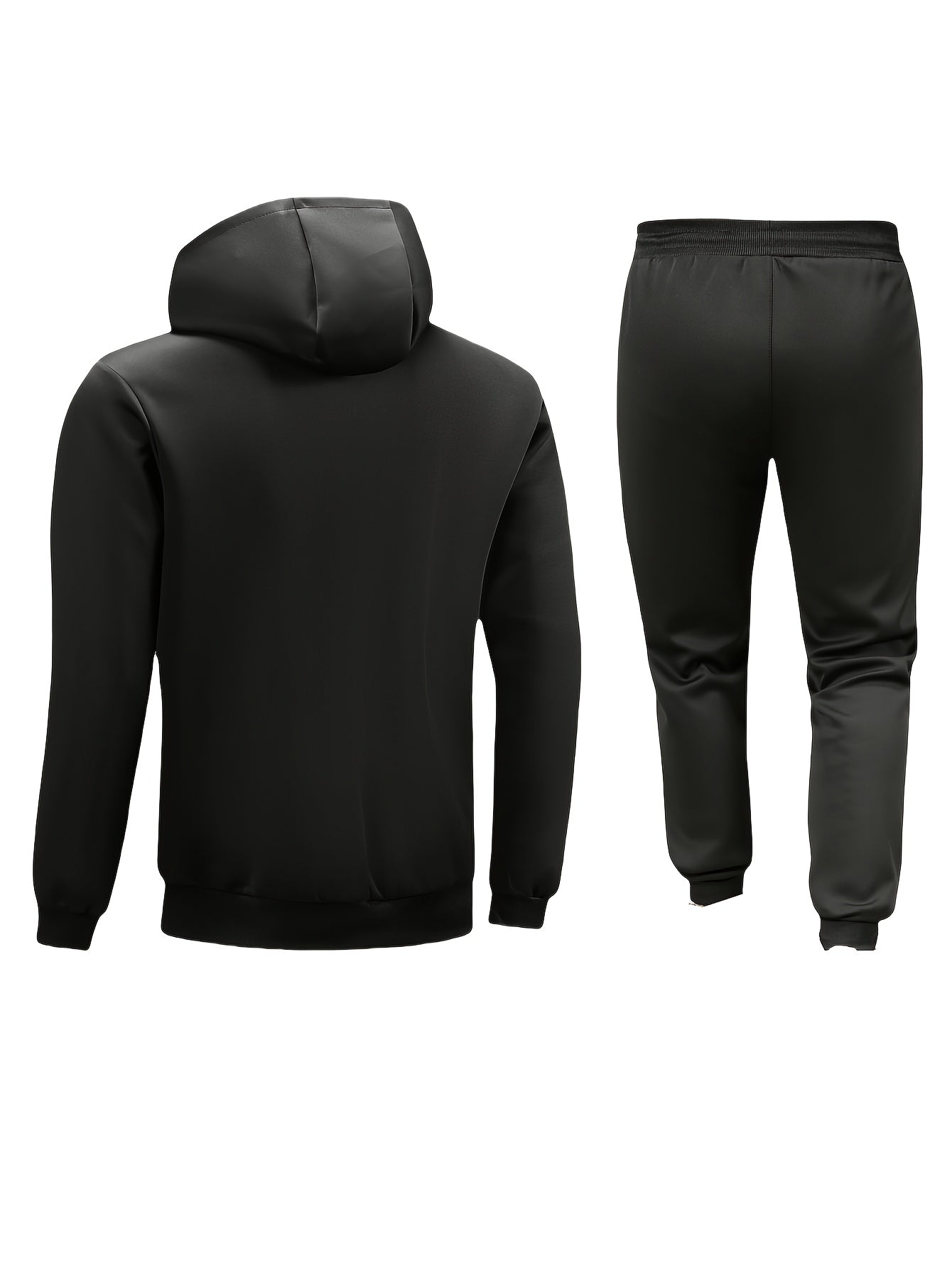 Տղամարդկանց առօրյա սպորտային հագուստի հավաքածու. Բարձրորակ գլխարկով սվիտեր և մարզաշապիկ վազքի, ֆիթնեսի և տնային հագուստի համար - Գարուն/աշուն երկկտոր հագուստ