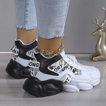 Կանացի նորաձև հաստ ներբանով սպորտային կոշիկներ, փողոցային ոճի շնչող առօրյա կոշիկներ բոլոր եղանակների համար