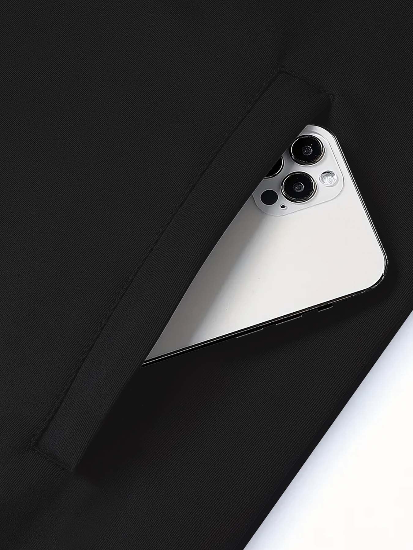 Տղամարդու նորաձև երկկտոր բաճկոնի և սպորտային տաբատի հավաքածու՝ մուգ կապույտ գույնի, ոճային նախշերով, առօրյա երիտասարդական սպորտային հագուստ, կայծակաճարմանդ դետալով, երկար թևքերով, նեղ չափսերով, աշուն/ձմեռ հավաքածու