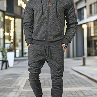 Տղամարդու առօրյա սպորտային վերնաշապիկի և տաբատի հավաքածու՝ կայծակաճարմանդով, լարով, բրդյա ծածկույթով՝ պոլիեսթերի խառնուրդով, լվացքի մեքենայով լվացվող