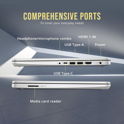 HP Stream 14" HD Brightview Laptop, Intel Celeron N4120, 16GB RAM, 288GB Storage (128GB Emmc + 160GB Docking Station Set), Intel UHD Graphics, 720P Webcam, Wi-Fi, 1 Year Office 365, Win 11 S, Silver