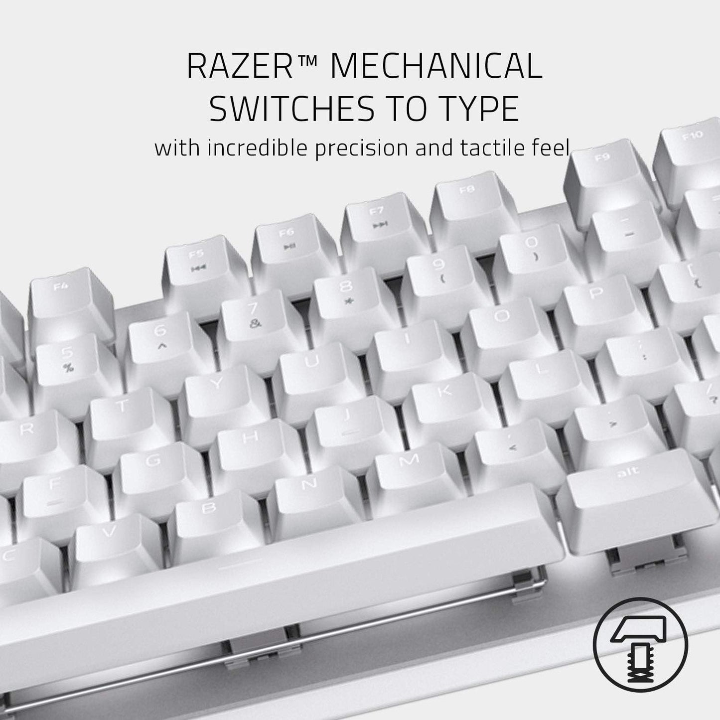 Razer RZ03-02640700-R3M1 Blackwidow Lite Mercury Silent Mechanical Gaming Keyboard (White), with White LED Backlighting for Enhanced Productivity, Orange Switches (Silent and Tactile), US Layout