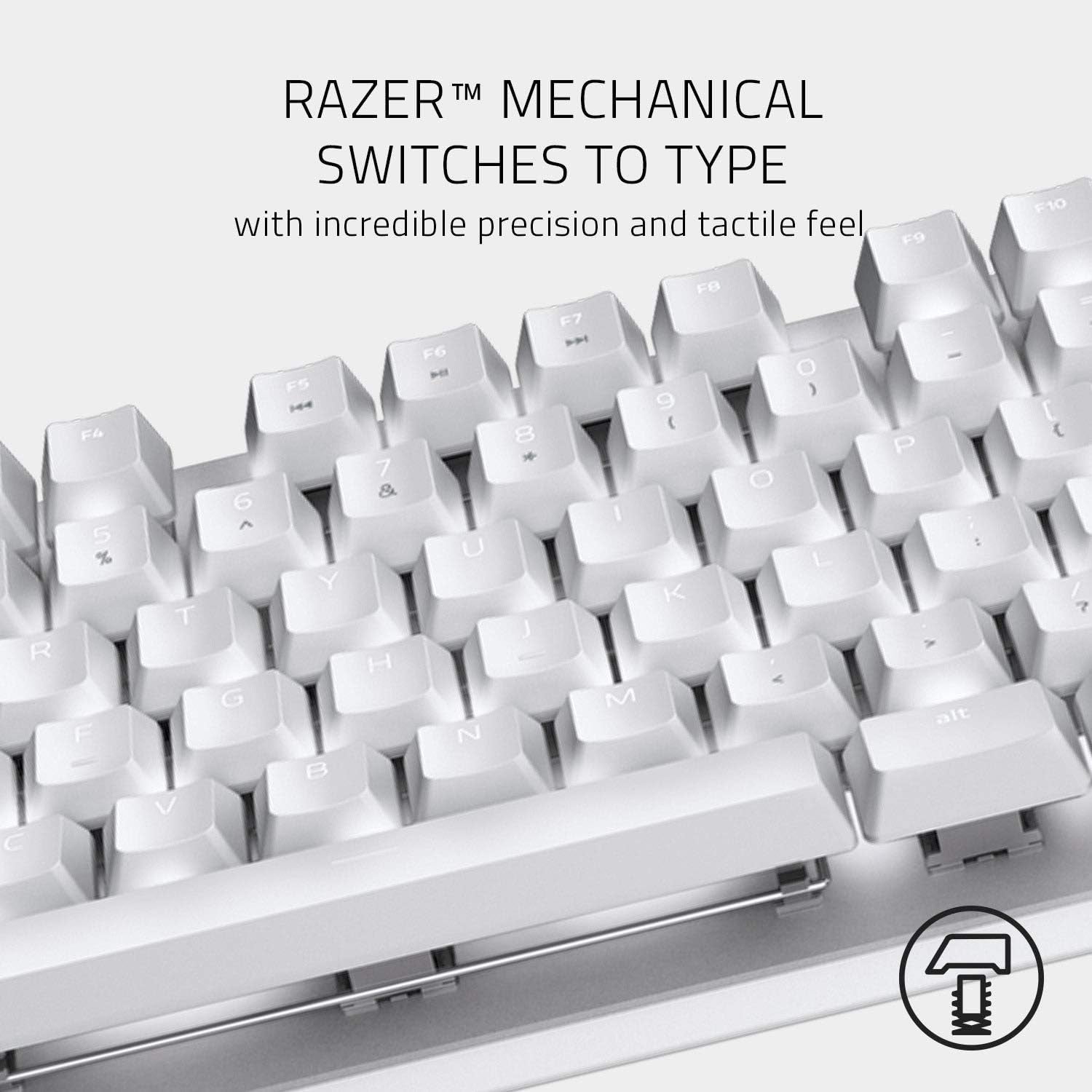 Razer RZ03-02640700-R3M1 Blackwidow Lite Mercury Silent Mechanical Gaming Keyboard (White), with White LED Backlighting for Enhanced Productivity, Orange Switches (Silent and Tactile), US Layout