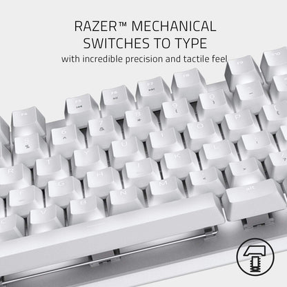 Razer RZ03-02640700-R3M1 Blackwidow Lite Mercury Silent Mechanical Gaming Keyboard (White), with White LED Backlighting for Enhanced Productivity, Orange Switches (Silent and Tactile), US Layout