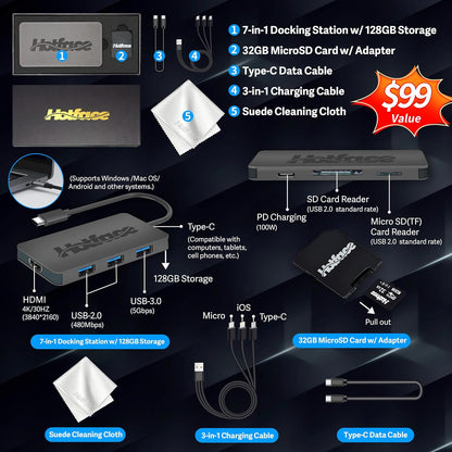 HP Stream 14" HD Brightview Laptop, Intel Celeron N4120, 16GB RAM, 288GB Storage (128GB Emmc + 160GB Docking Station Set), Intel UHD Graphics, 720P Webcam, Wi-Fi, 1 Year Office 365, Win 11 S, Silver