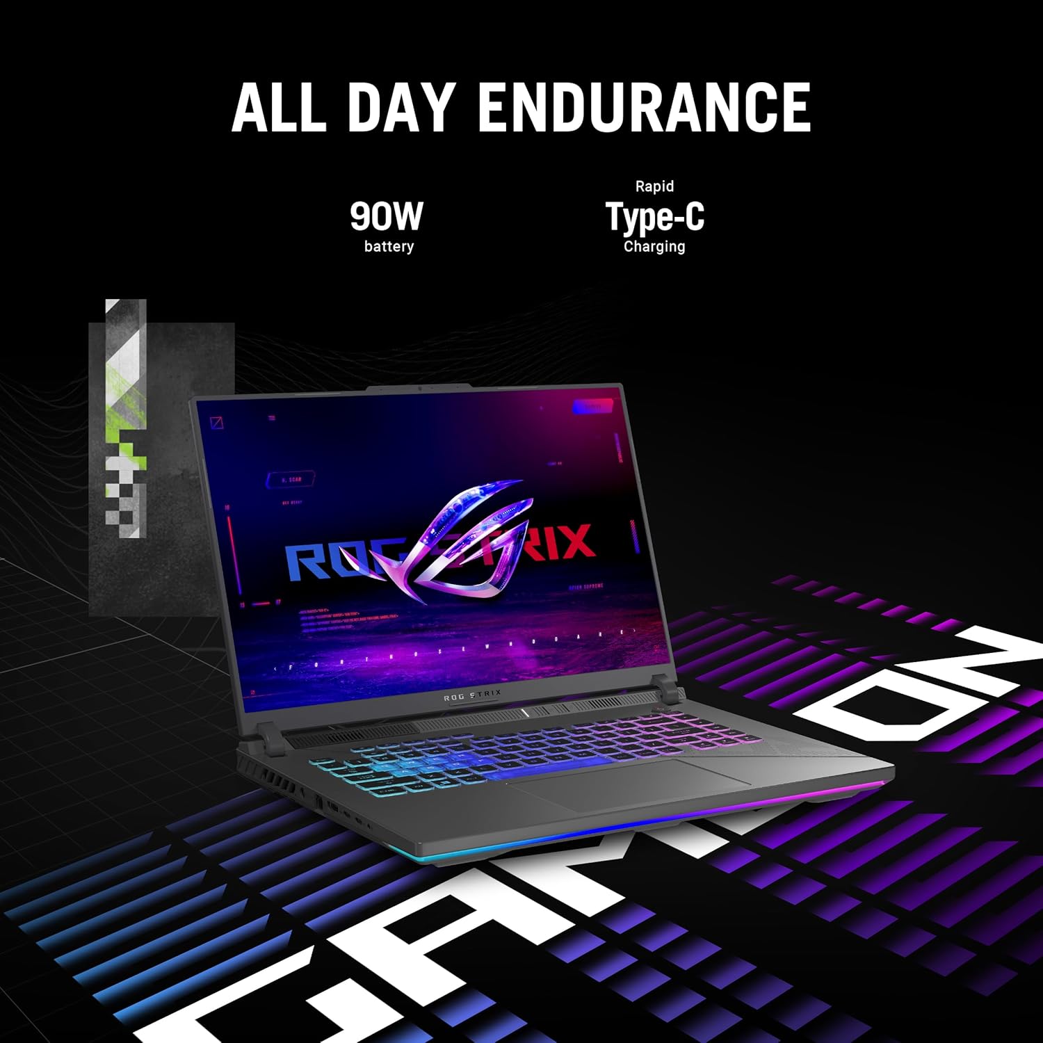 ASUS ROG Strix G16 (2024) Gaming Laptop, 16” ROG Nebula Display 16:10 QHD 240Hz, NVIDIA® Geforce RTX™ 4070, Intel® Core™ I9-14900Hx, 16GB DDR5-5600, 1TB Pcie Gen4 SSD, Wi-Fi 6E, Win 11, G614JIR-AS94